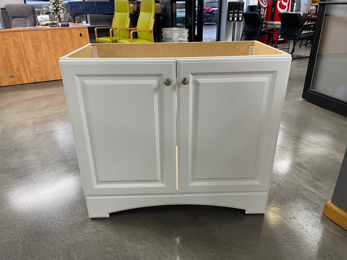 Glacier Bay 36.5 in. W x 18.68 in. D x 35.36 in. H Bath Vanity in White with White Basin
