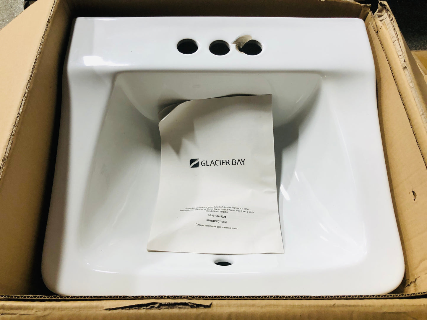 Glacier Bay Aragon Wall-Mounted Bathroom Sink in White