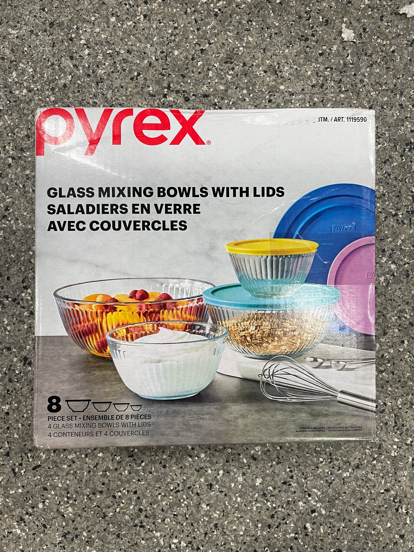 Pyrex 8-Piece Glass Sculpted Mixing Bowls