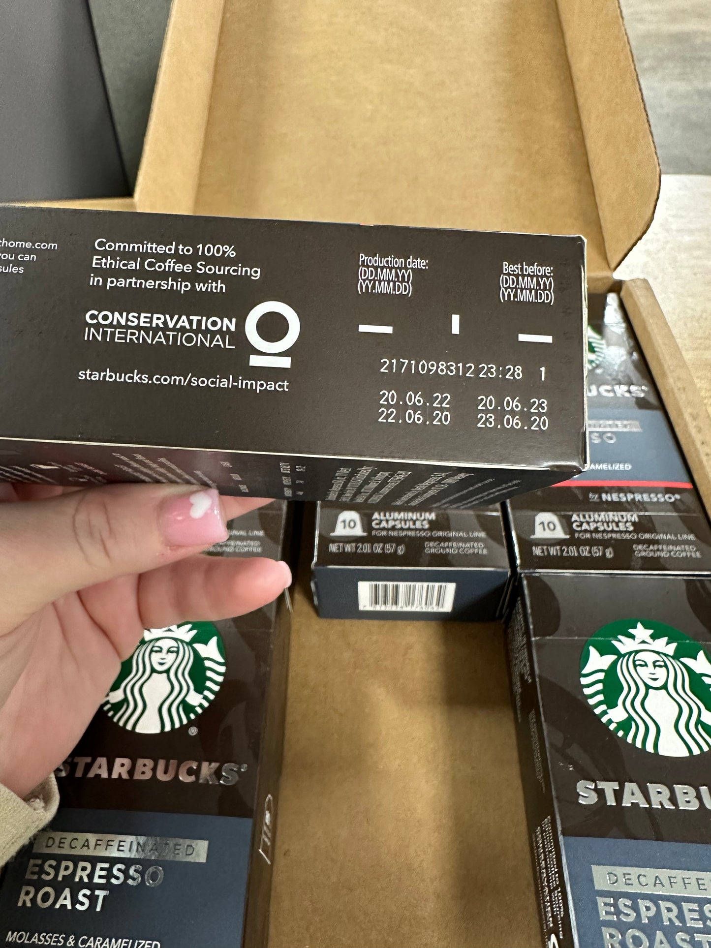 Starbucks by Nespresso Decaf Espresso Roast Capsules, 60 Count