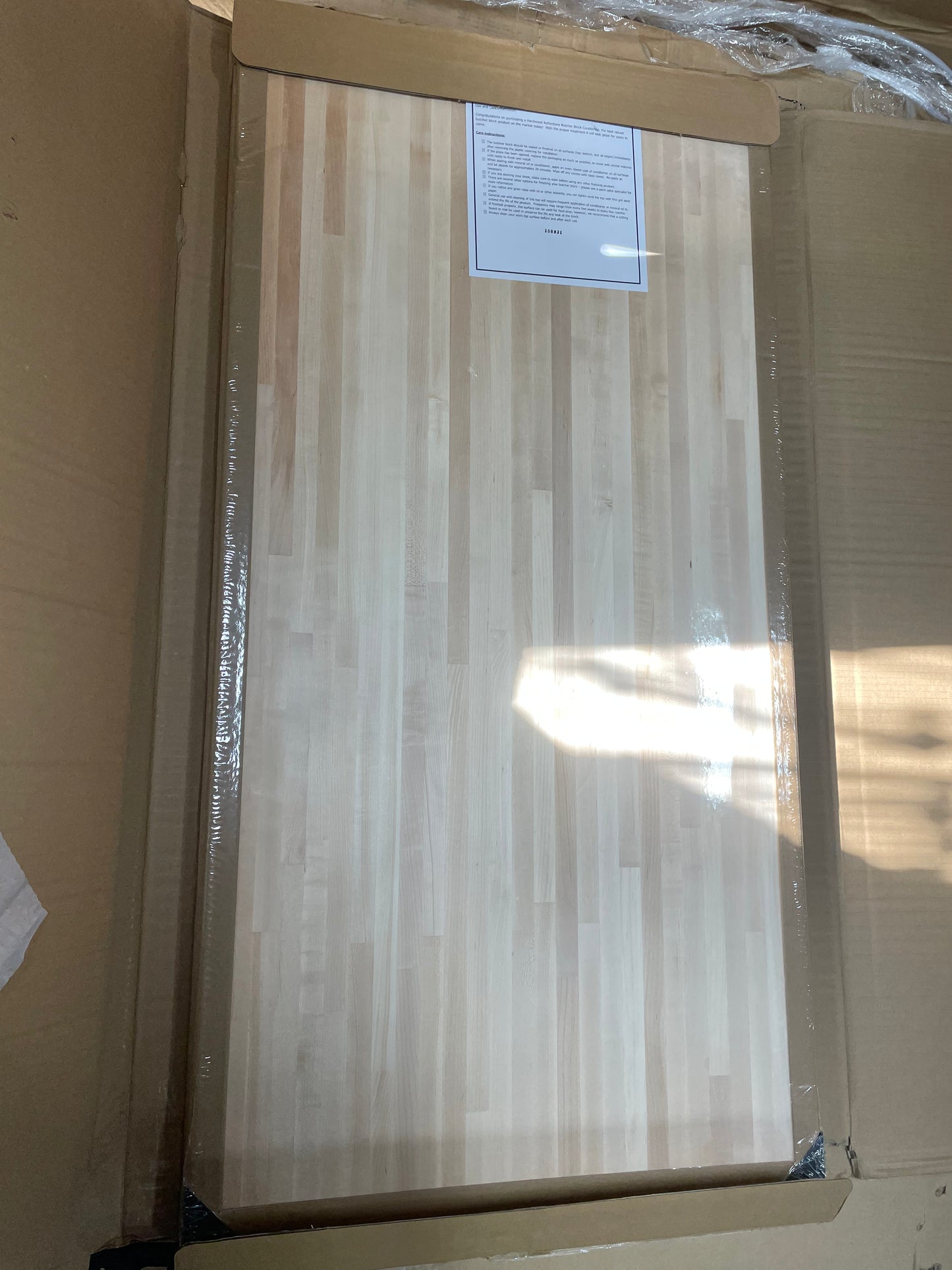 HARDWOOD REFLECTIONS 4 ft. L x 25 in. D Unfinished Maple Solid Wood Butcher Block Countertop With Eased Edge