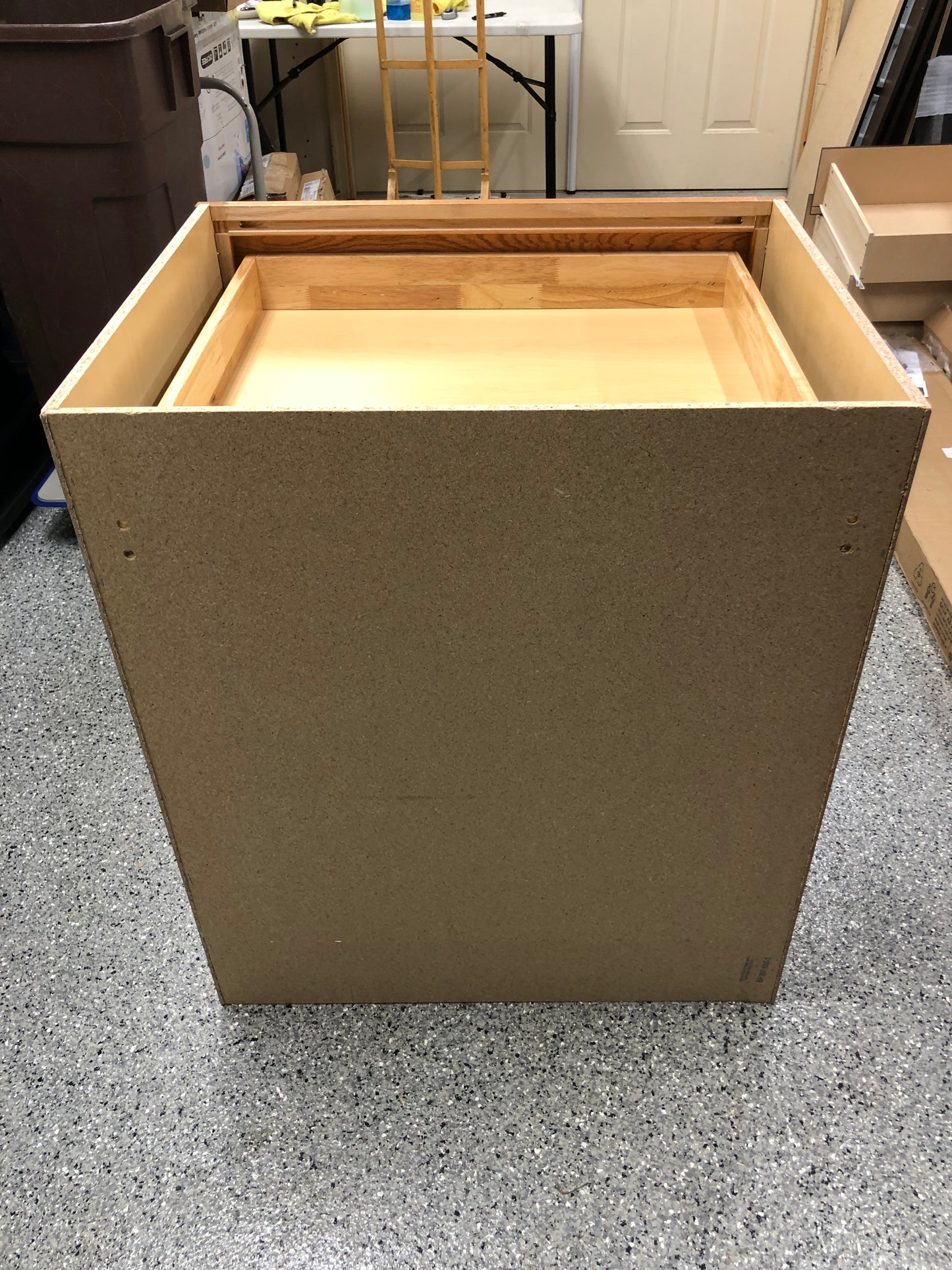 Hampton Bay Hampton Medium Oak Raised Panel Stock Assembled Base Kitchen Cabinet with Drawer Glides (30 in. x 34.5 in. x 24 in.)