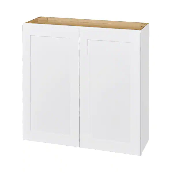 Hampton Bay Avondale Shaker Alpine White Quick Assemble Plywood 36 in Wall Kitchen Cabinet (36 in W x 36 in H x 12 in D)