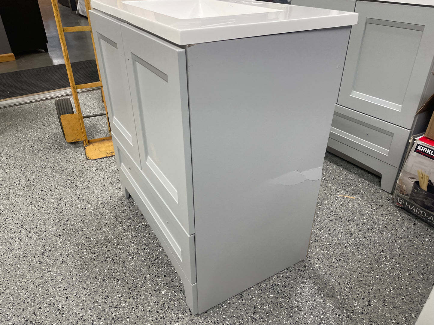 Glacier Bay Delridge 30 in. W x 19 in. D Bath Vanity in Pearl Gray with Cultured Marble Vanity Top in White with White Sink
