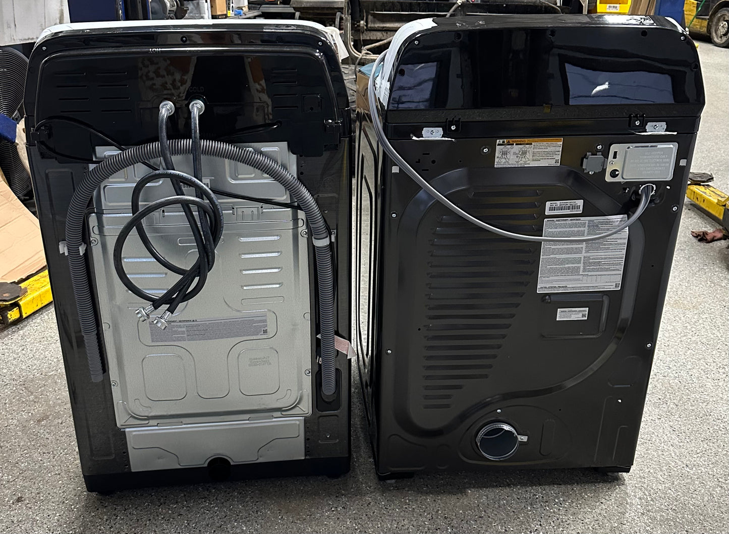 Samsung 5.0 cu. ft. Large Capacity Top Load Washer with Deep Fill and EZ Access Tub and 7.4 cu. ft. ELECTRIC Dryer with Sensor Dry