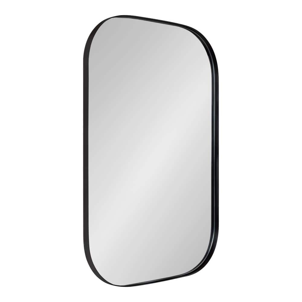 Kate and Laurel Rollo 20 in. x 30 in. Modern Rectangle Black Framed Decorative Wall Mirror