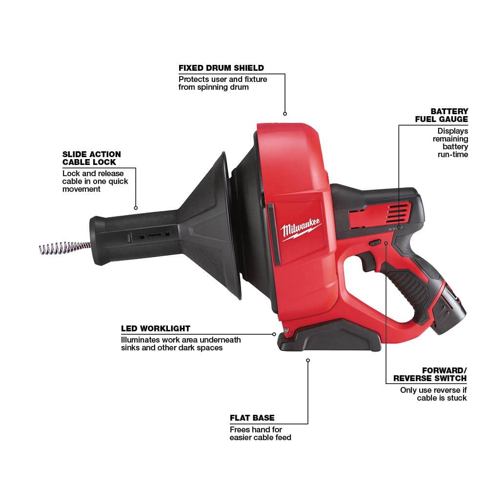 Milwaukee M12 Drain Snake (Tool Only)