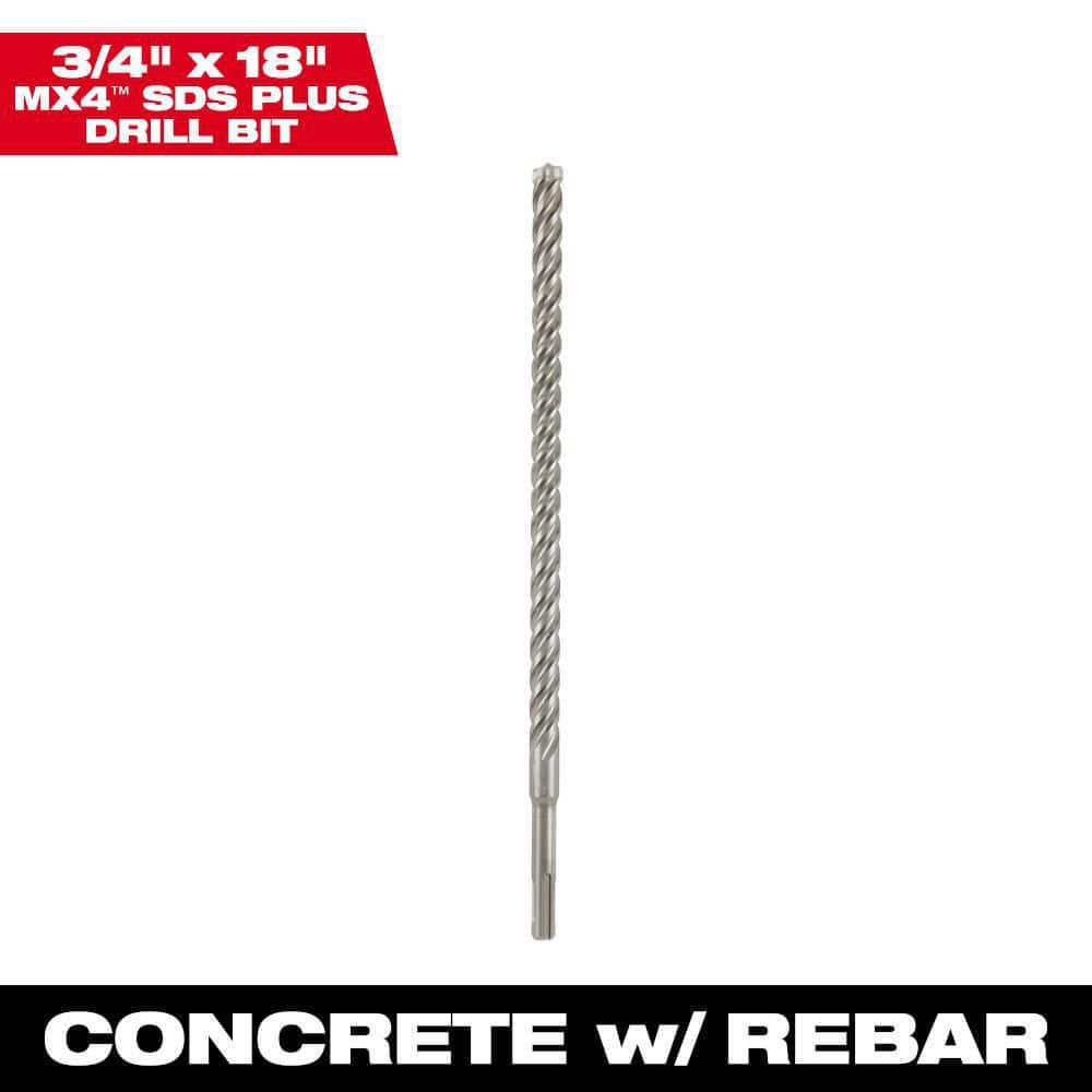 Milwaukee 3/4 in. x 18 in. 4-Cutter SDS-PLUS Carbide Drill Bit