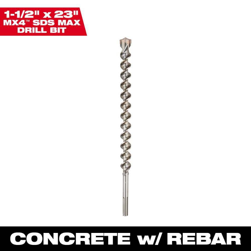 Milwaukee 1-1/2 in. x 23 in. 4-Cutter SDS-MAX Carbide Drill Bit