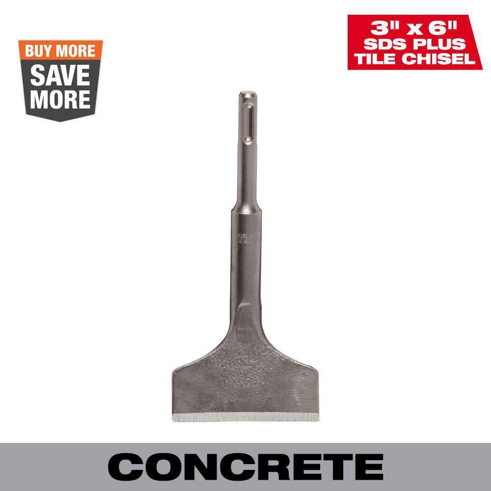 Milwaukee 3 in. x 6 in. SDS-PLUS Hammer Steel Tile Chisel