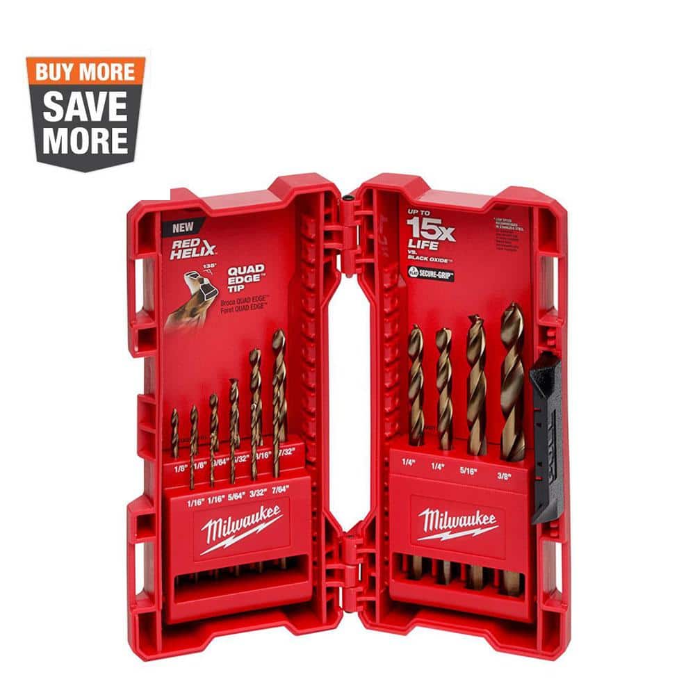Milwaukee Cobalt Red Helix Drill Bit Set for Drill Drivers (15-Piece)