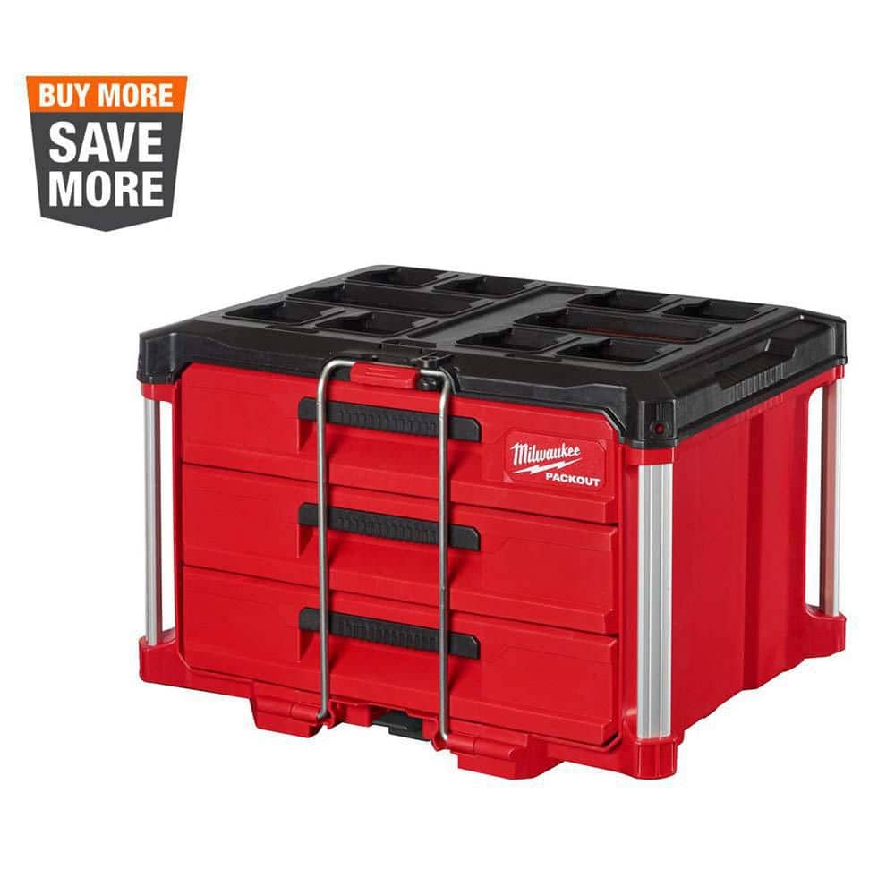 Milwaukee PACKOUT 22 in. Modular 3-Drawer Tool Box with Metal Reinforced Corners