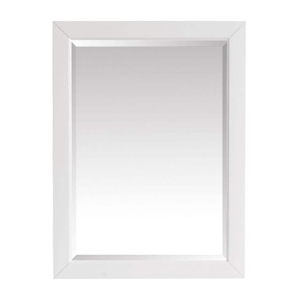 Home Decorators Collection 24 in. W x 32 in. H Framed Rectangular Beveled Edge Bathroom Vanity Mirror in White finish