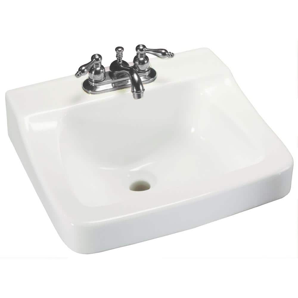 Glacier Bay Aragon Wall-Mounted Bathroom Sink in White