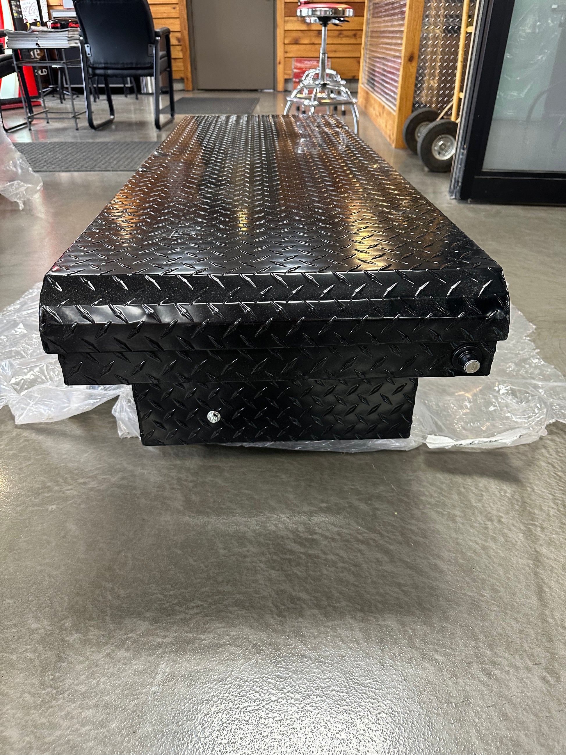 Husky 61.86 in. Matte Black Aluminum Low Profile Mid-Size Crossbed Truck Tool Box