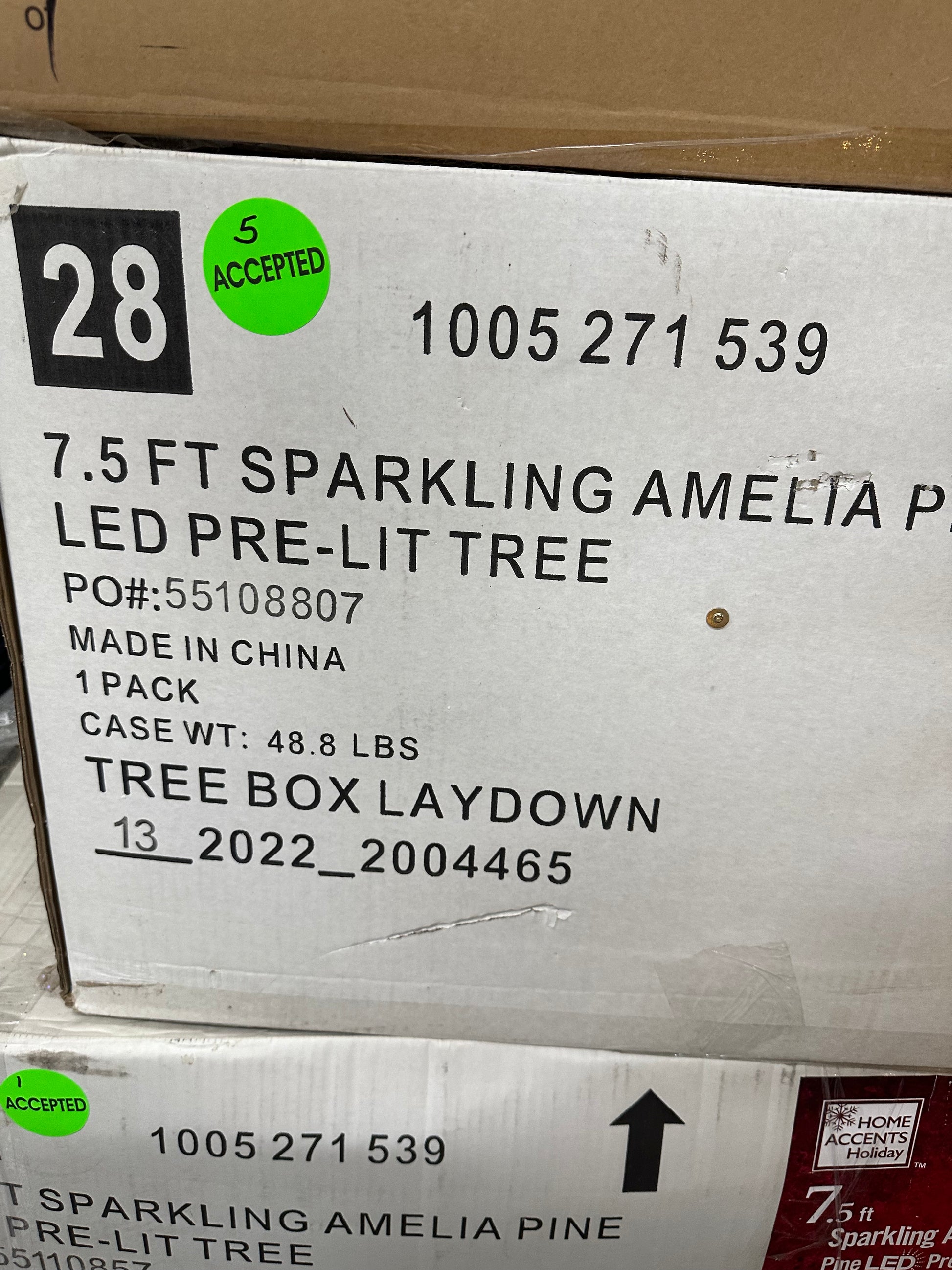 7.5 Ft. Pre-Lit LED Sparkling Amelia Frosted Pine Artificial Christmas Tree  with