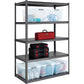 Whalen 5-Shelf Heavy Duty Steel Shelving Unit, 48"W x 24"D x 72"H, Black