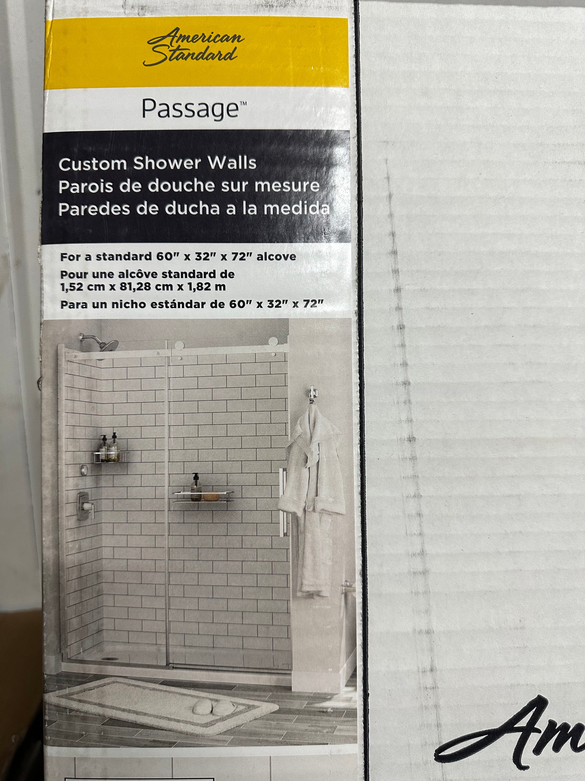 American Standard Passage Rectangular Shower Shelf in Brushed Metal
