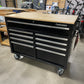 Husky 46 in. W x 24.5 in. D Standard Duty 9-Drawer Mobile Workbench Tool Chest with Solid Wood Top in Gloss Black