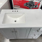 Glacier Bay Bannister 36.5 in. W x 18.75 in. D Bath Vanity in Pearl Gray with Cultured Marble Top in Colorpoint White with Sink