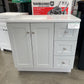 Glacier Bay Bannister 36.5 in. W x 18.75 in. D Bath Vanity in Pearl Gray with Cultured Marble Top in Colorpoint White with Sink