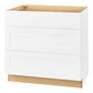 Hampton Bay Avondale Shaker Alpine White Quick Assemble Plywood 36 in Drawer Base Cabinet (36 in W x 24 in D x 34.5 in H)