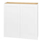 Hampton Bay Avondale Shaker Alpine White Quick Assemble Plywood 36 in Wall Kitchen Cabinet (36 in W x 36 in H x 12 in D)