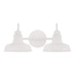 Hampton Bay Elmcroft 18.25 in. 2-Light Designer White Modern Farmhouse Bathroom Vanity Light with Metal Shades