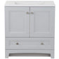 Glacier Bay Delridge 30 in. W x 19 in. D Bath Vanity in Pearl Gray with Cultured Marble Vanity Top in White with White Sink