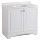 Glacier Bay 36.5 in. W x 18.68 in. D x 35.36 in. H Bath Vanity in White with White Basin