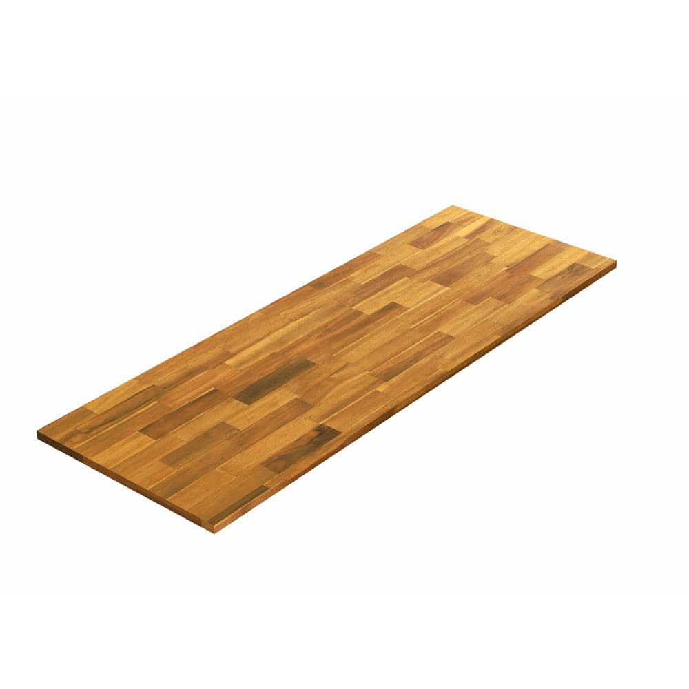 Interbuild 6 ft. L x 25 in. D, Acacia Butcher Block Standard Countertop in Golden Teak with Square Edge