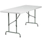 Carnegy Avenue 72 in. Granite White Plastic Tabletop Metal Frame Folding Table