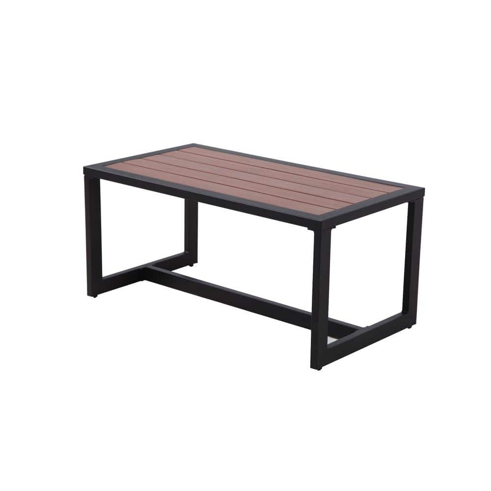 Hampton Bay West Park Black Aluminum Outdoor Coffee Table