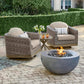 Hampton Bay Grove Park 36 in. x 18 in. Round Concrete Propane Gas Fire Pit