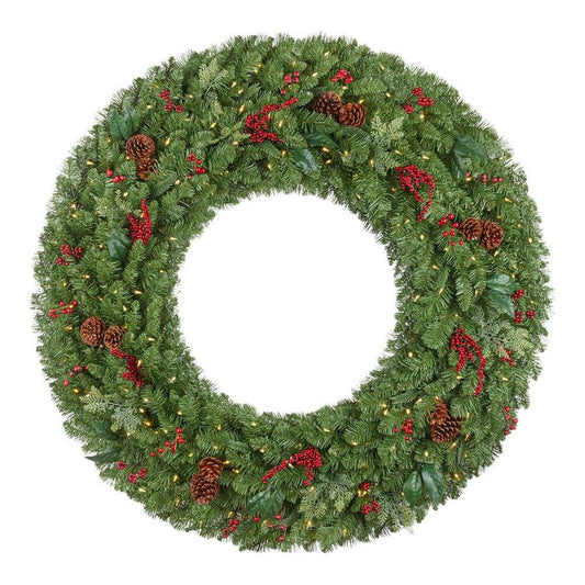 Home Accents Holiday 60 in Prelit New Winslow Fir Wreath