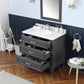 Home Decorators Collection Pinestream 36 in. W x 22 in. D Bath Vanity in Dark Charcoal with Cultured Stone Vanity Top in White with White Basin