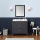 Home Decorators Collection Pinestream 36 in. W x 22 in. D Bath Vanity in Dark Charcoal with Cultured Stone Vanity Top in White with White Basin