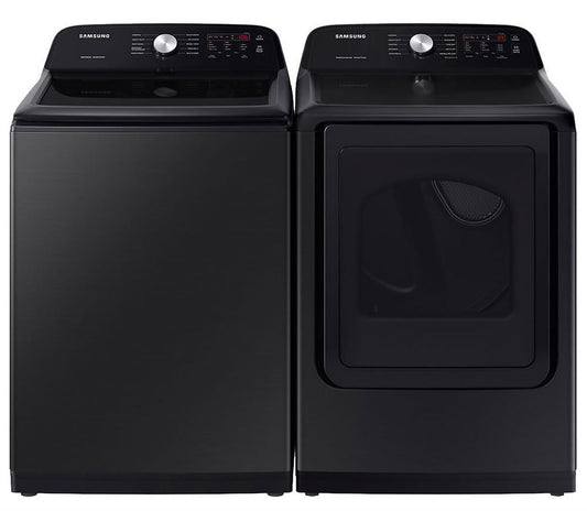 Samsung 5.0 cu. ft. Large Capacity Top Load Washer with Deep Fill and EZ Access Tub and 7.4 cu. ft. ELECTRIC Dryer with Sensor Dry