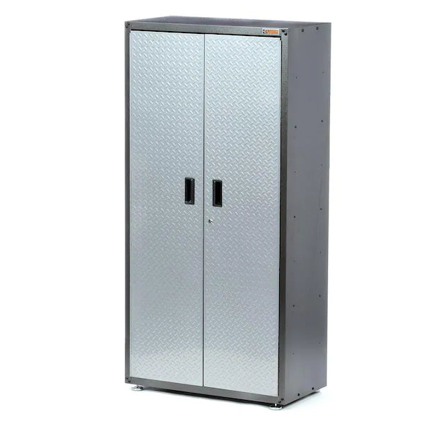 Gladiator Ready-to-Assemble Steel Freestanding Garage Cabinet in Silver Tread (36 in. W x 72 in. H x 18 in. D)