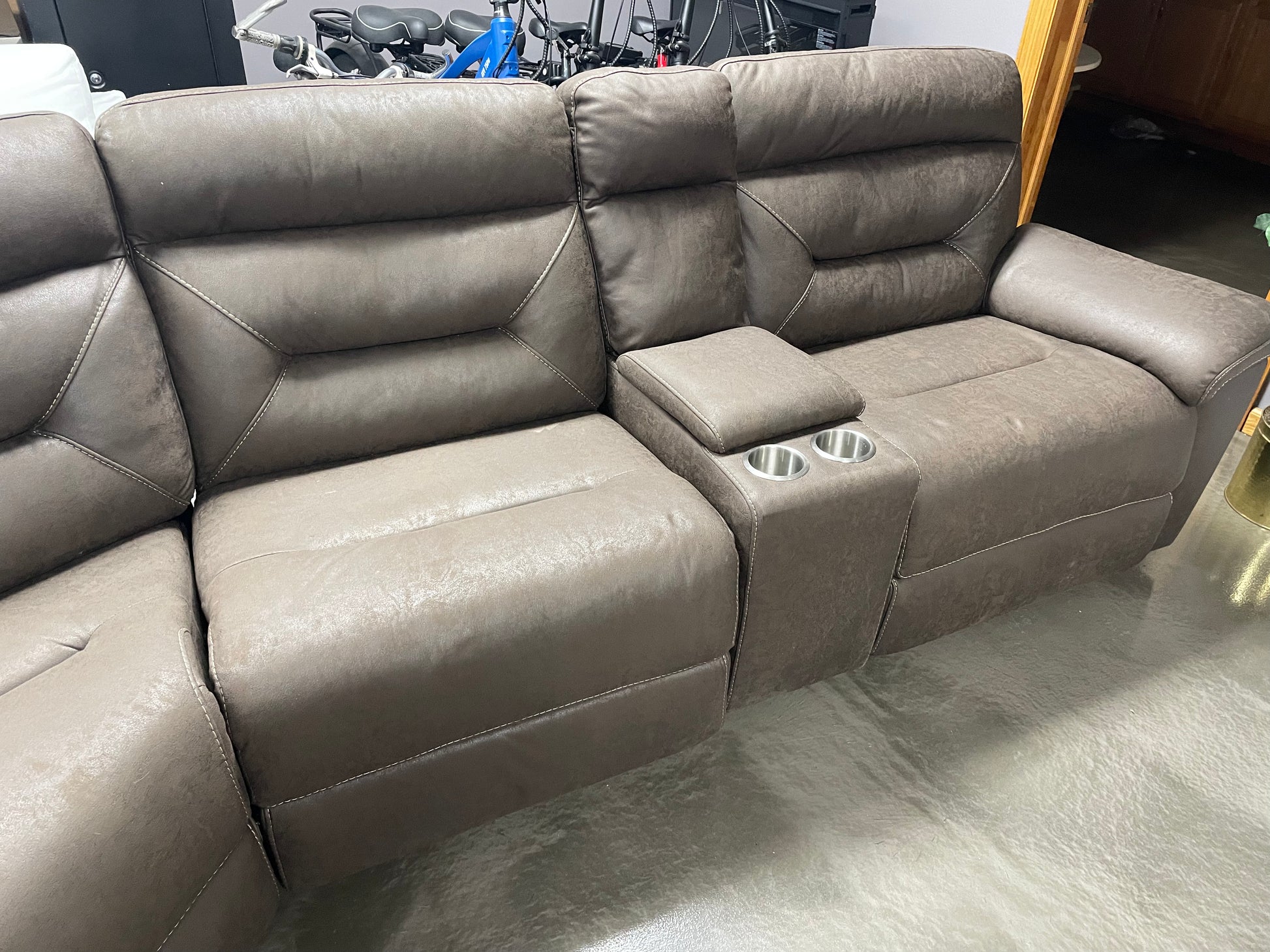 Fletcher 6 piece Fabric Reclining Sectional Sofa Couch Zippy s