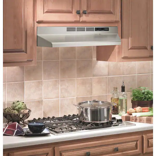 Broan-NuTone RL6200 Series 30 in. Ductless Under Cabinet Range Hood with Light in Stainless Steel