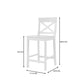 StyleWell Cedarville White Wood Bar Stools Chairs with Cross Back (Set of 2)
