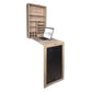 Utopia Alley Collapsible Gray Fold Down Desk Table/Wall Cabinet with Chalkboard, Multi-Function Computer Desk