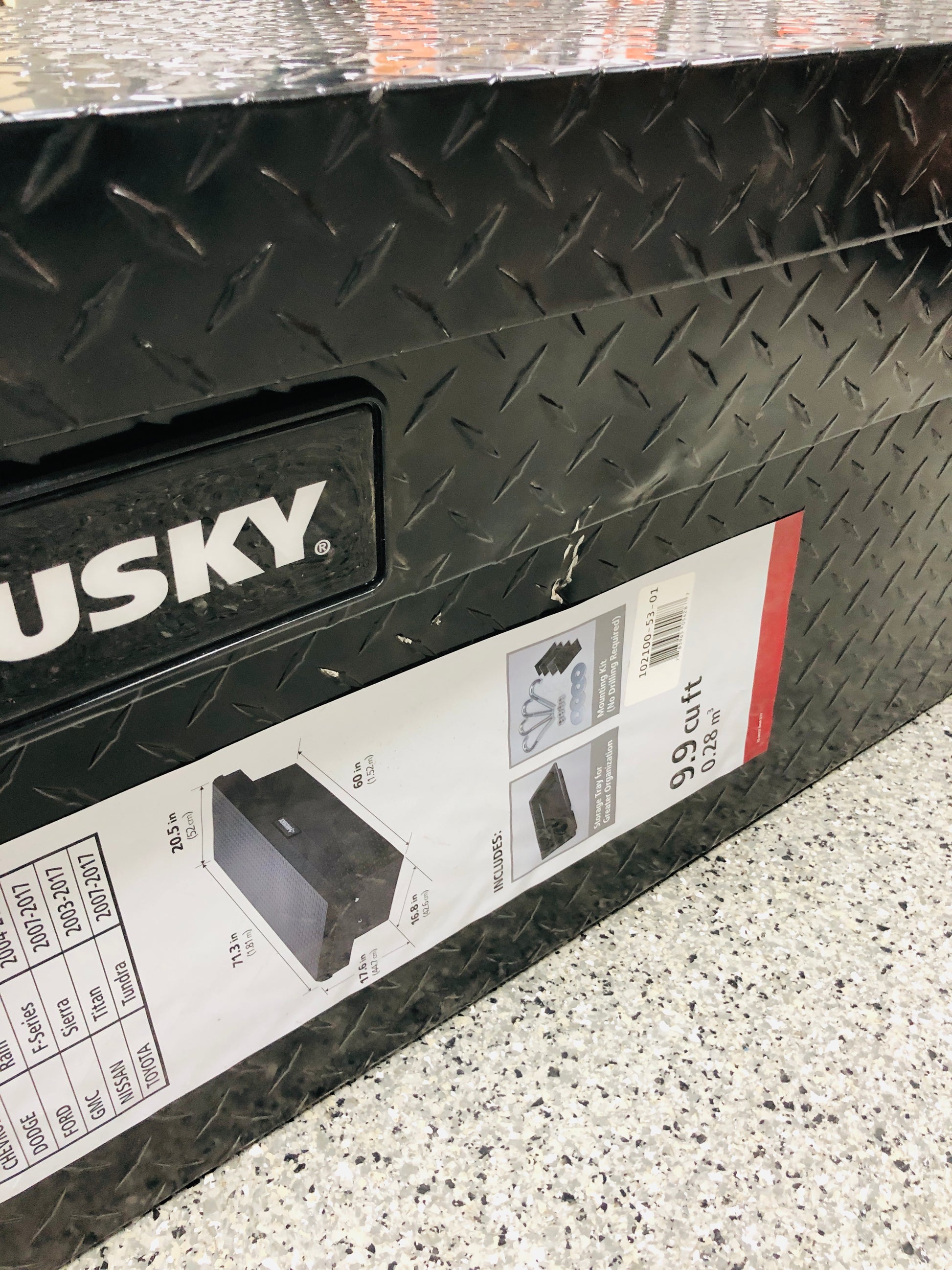 Husky 71.36 in. Matte Black Aluminum Full Size Crossbed Truck Tool Box