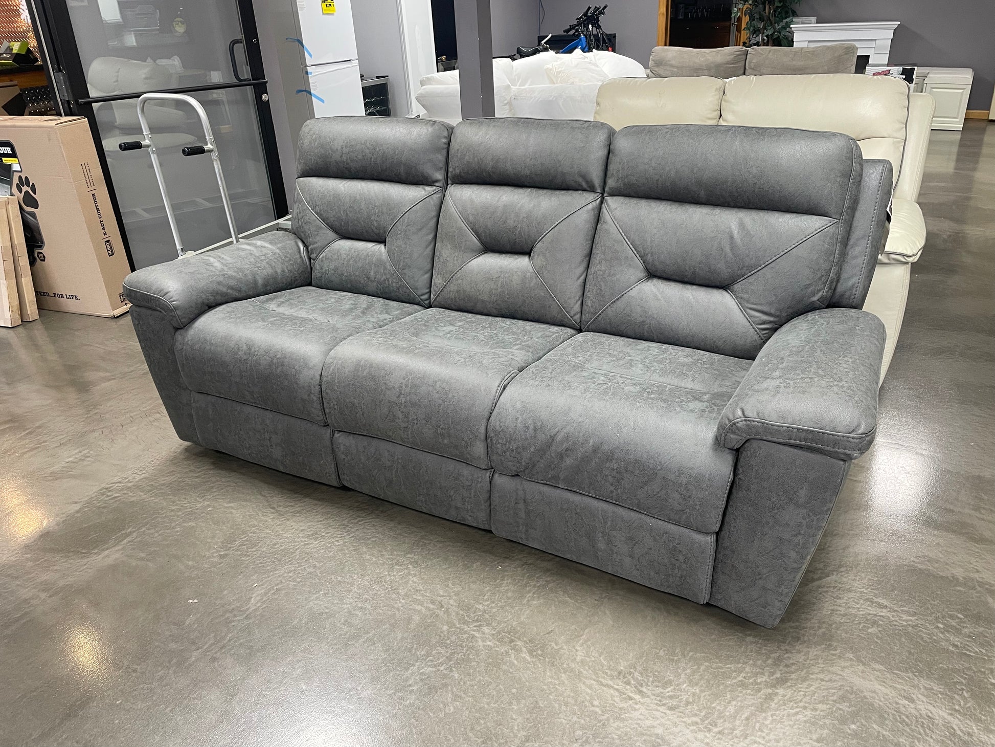 Lawton Fabric Power Reclining Sofa with Power Headrests