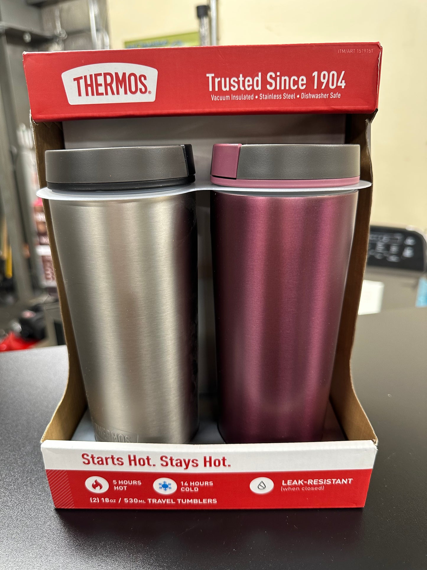 Thermos Stainless Steel 18oz Travel Tumbler, 2-pack