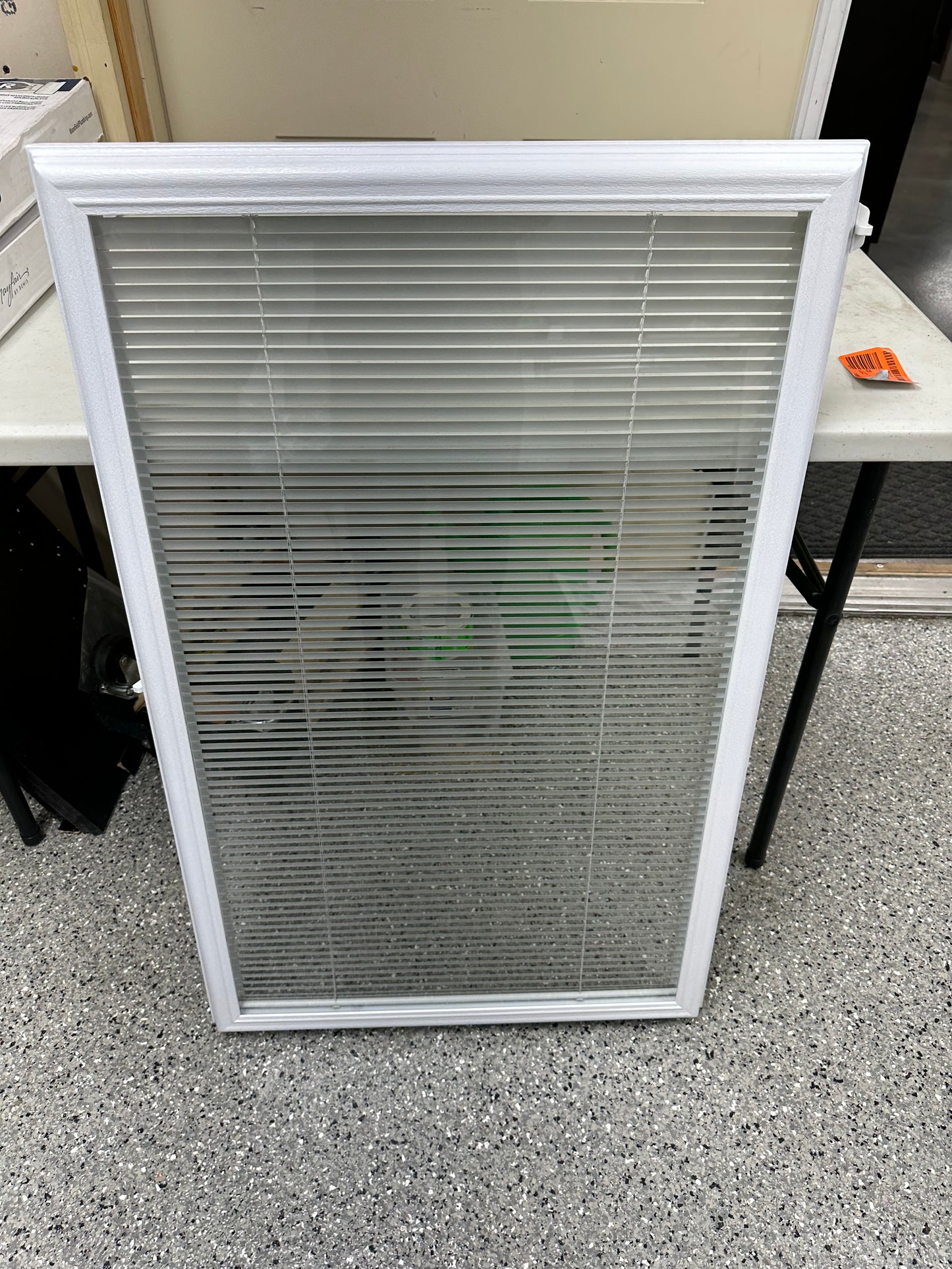 ODL 22 in. x 36 in. Add-On Enclosed Aluminum Blinds in White for Steel and Fiberglass Doors with Raised Frame Around Glass