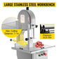VEVOR 1.16 HP 850-Watt Stainless Steel Motor Bone Saw Machine Frozen Meat Cutting Bandsaw Electric Meat Saw Mobile Base