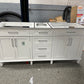 Home Decorators Collection Sonoma 72 in. W x 22 in. D x 34 in H Bath Vanity in White with White Carrara Marble Top