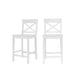 StyleWell Cedarville White Wood Bar Stools Chairs with Cross Back (Set of 2)